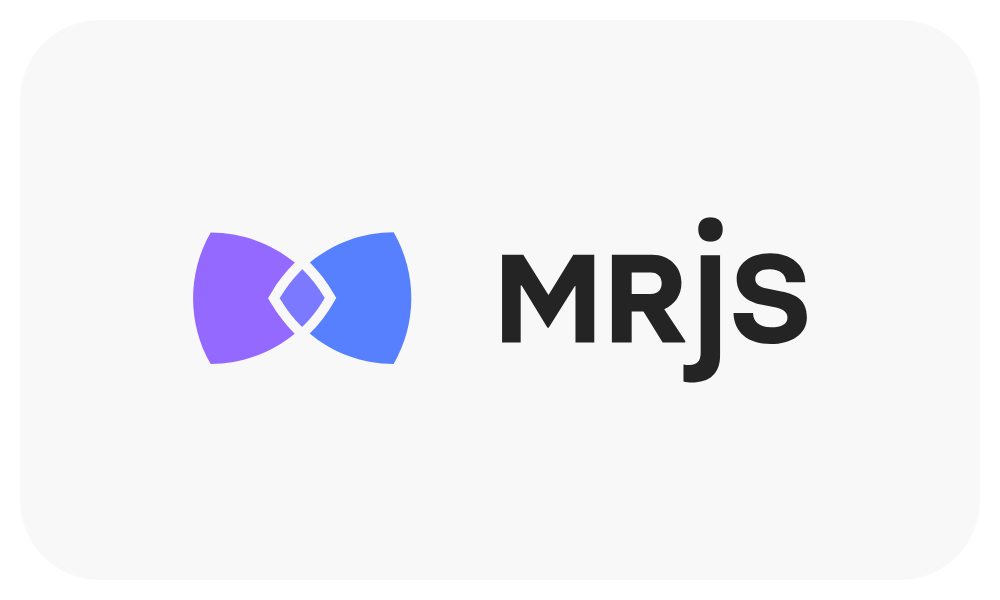 The mrjs
logo. A blue and purple, abstract bow tie, with the text mrjs besides
it